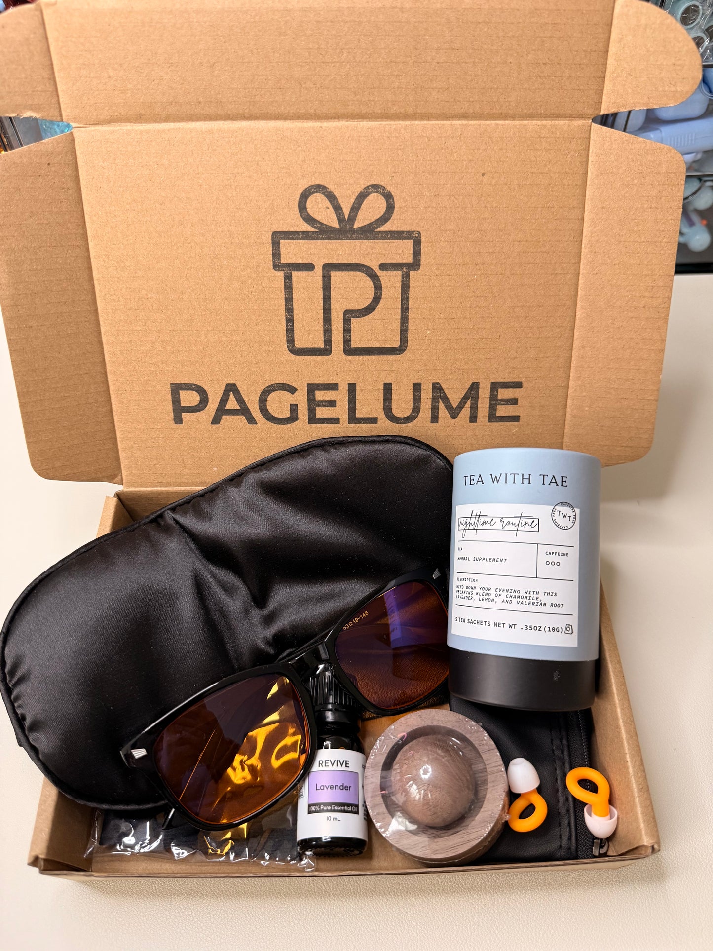 Sleep Gift Box | Blue Light Glasses, Silk Sleep Mask & Lavender Oil Set