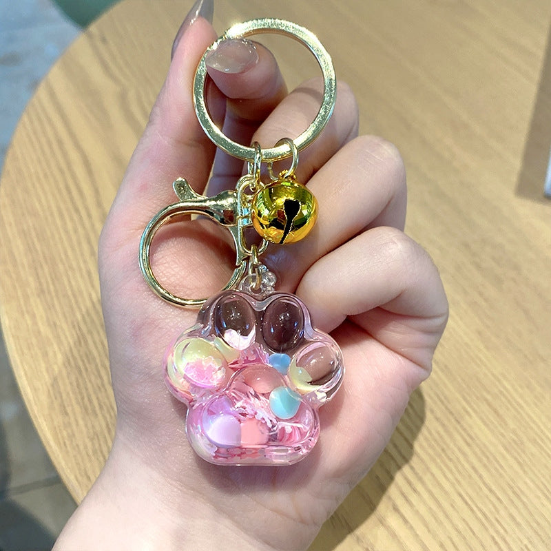 Cat Paw Quicksand Keychain