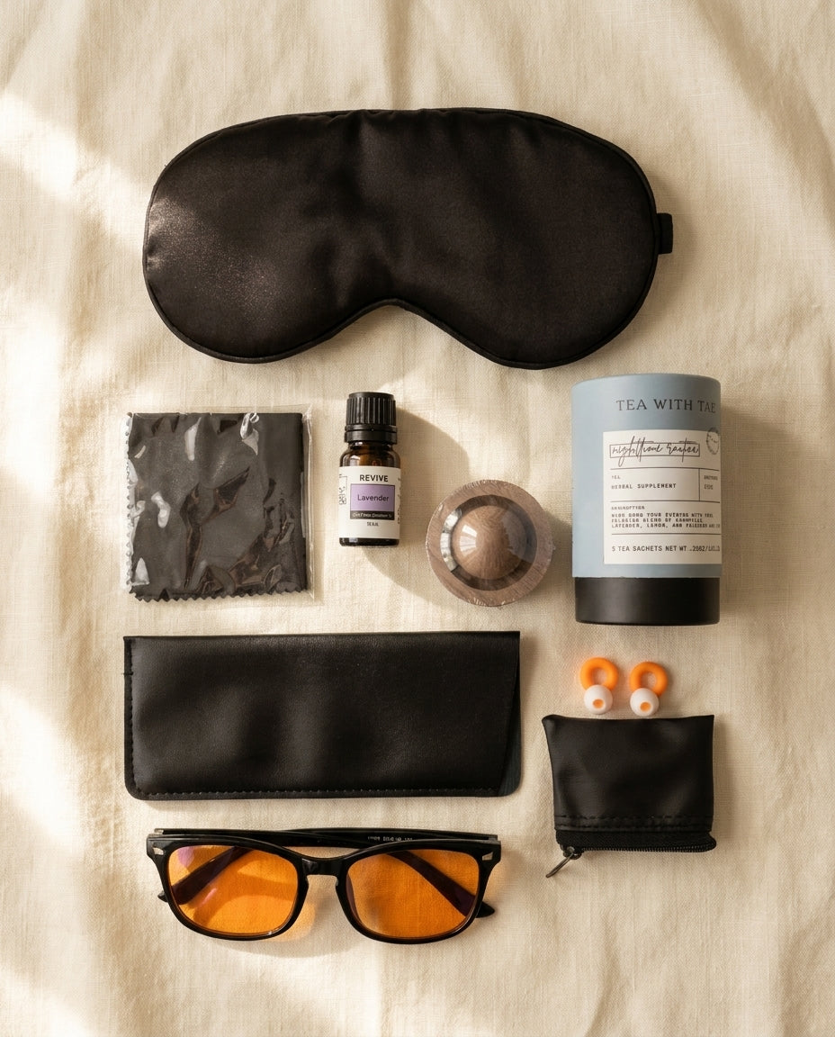 Sleep Gift Box | Blue Light Glasses, Silk Sleep Mask & Lavender Oil Set