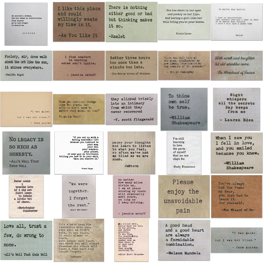Retro Quote Sticker Set 60 Pack