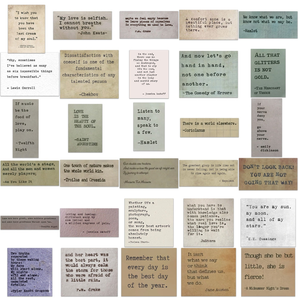 Retro Quote Sticker Set 60 Pack