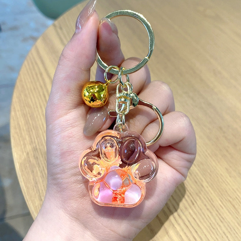 Cat Paw Quicksand Keychain